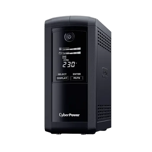 [VP1000EILCD] CyberPower VP1000EILCD - Value Pro 1 kVA / 550 W Line Interactive Tower UPS (6 × IEC C13 outlets, LCD display)